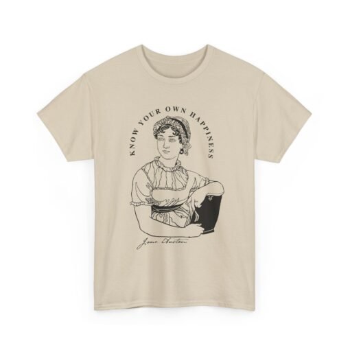 📖🌿 Jane Austen “Know Your Own Happiness” Unisex T-Shirt – Timeless Wisdom, Everyday Style - Image 13