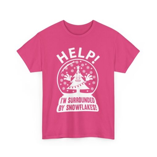❄️🎄😬 Help! I'm Surrounded By Snowflakes Unisex T-Shirt – Holiday Humor on Ice - Image 19
