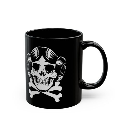 ☕👸💀 Rebel Skull Black Mug – Sip Like a Princess with Attitude - Image 4