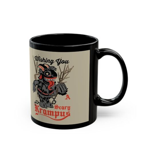 ☕ Wishing You a Scary Krampus Black Mug – Sip from the Naughty Side - Image 4