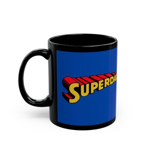 ☕🦸‍♂️💥 Superdad Black Mug – Fuel for the Everyday Hero - Image 2