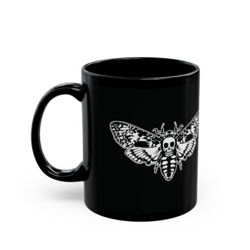 🦋 Death's Head Moth Black Mug – Dark Elegance with Every Sip - Image 2