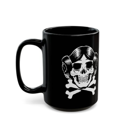☕👸💀 Rebel Skull Black Mug – Sip Like a Princess with Attitude - Image 9