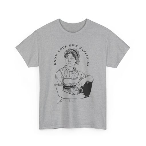 📖🌿 Jane Austen “Know Your Own Happiness” Unisex T-Shirt – Timeless Wisdom, Everyday Style - Image 14