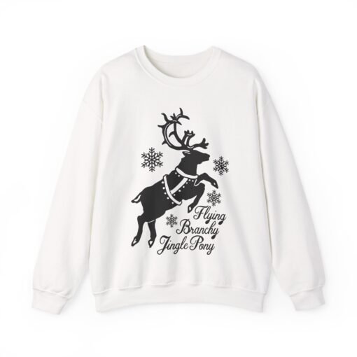 🦌✨ Flying Branchy Jingle Pony Unisex Sweatshirt – Absurdly Festive & Proud of It - Image 10
