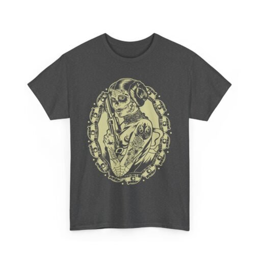 🌹💀 Tattooed Sugar Skull Leia Unisex T-Shirt – Rebel Royalty with a Bold Twist - Image 15