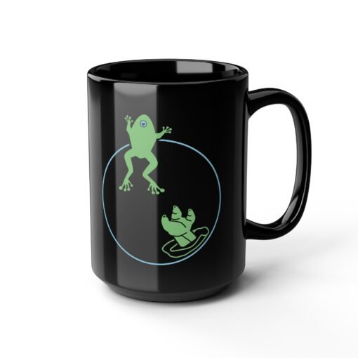 ☕🐸🌌 Reach for the Froggy Black Mug – Sip Like a Snack-Savvy Force User - Image 12