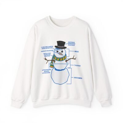 ⛄ Snowman Anatomy Unisex Sweatshirt – Frosty Facts Meet Cozy Laughs