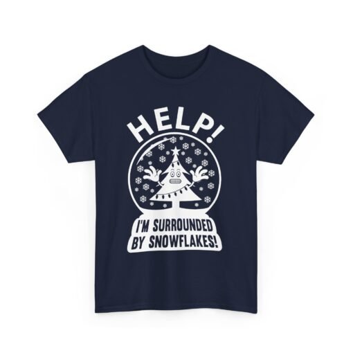 ❄️🎄😬 Help! I'm Surrounded By Snowflakes Unisex T-Shirt – Holiday Humor on Ice - Image 17