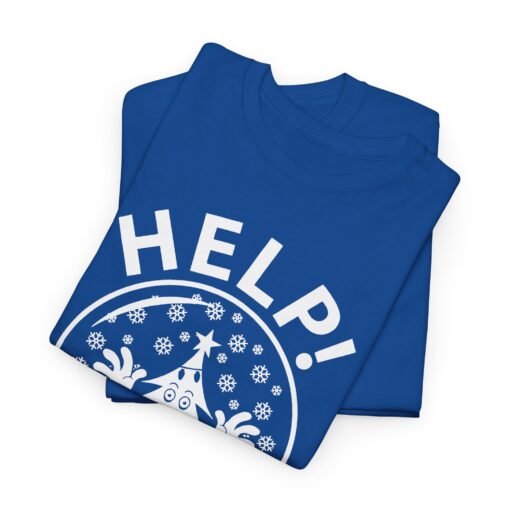 ❄️🎄😬 Help! I'm Surrounded By Snowflakes Unisex T-Shirt – Holiday Humor on Ice - Image 2