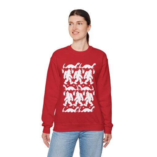 🦶🦕🎄 Bigfoot & Nessie Ugly Christmas Sweater – Mythical, Merry, and Totally Festive - Image 8