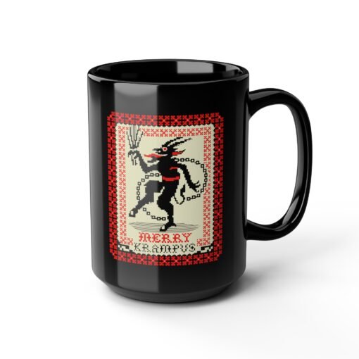 👹☕ Merry Krampus Black Mug – Sip Scares, Not Cocoa - Image 14