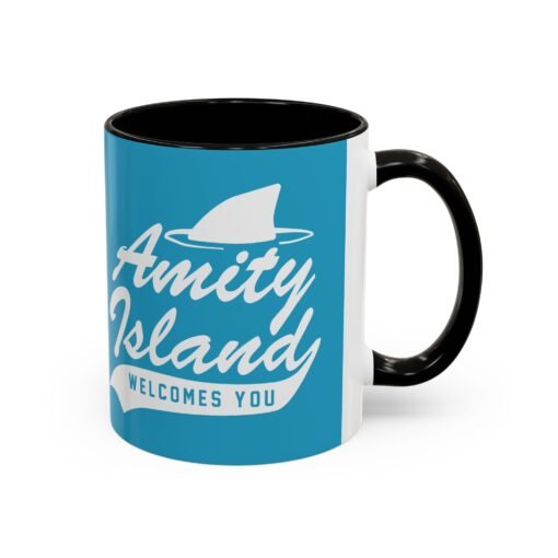 🦈 Amity Island Color Accent Mug – Welcomes You (and the Shark) - Image 6
