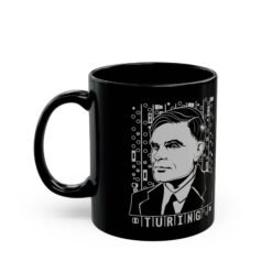 Alternative view of ☕💻🧠 Alan Turing Black Mug – Sip in Honor of a Genius