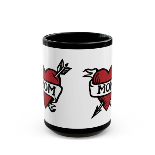💘 Retro Mom Heart Black Mug – Classic Ink, Hot Drinks, Eternal Love - Image 7