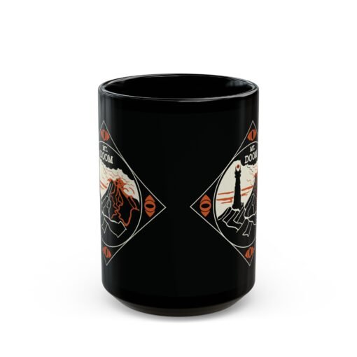 🔥 Mount Doom & Eye of Sauron Black Mug – Power in Every Sip - Image 6