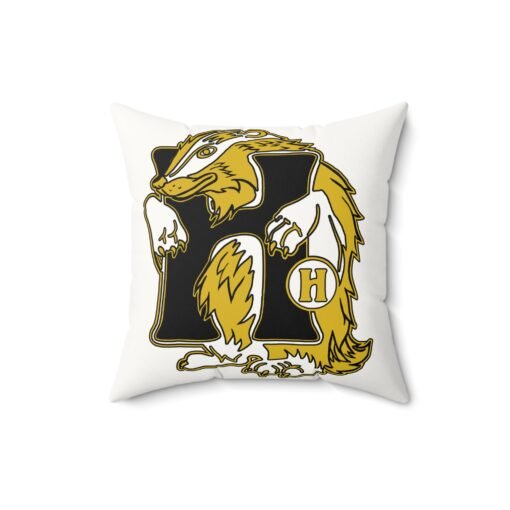 🦡💛 House of Badger Faux Suede Throw Pillow – Loyalty Meets Cozy Charm - Image 5