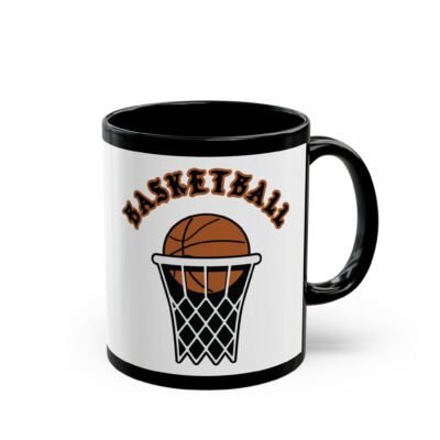 ☕🏀🔥 Basketball Black Mug – Fuel for the Court and Beyond