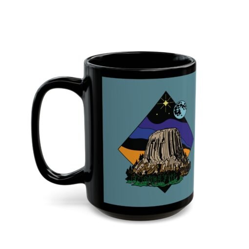 ☕🗻🌌 Devil’s Tower Black Mug – Sip from the Monument of Mystery - Image 8