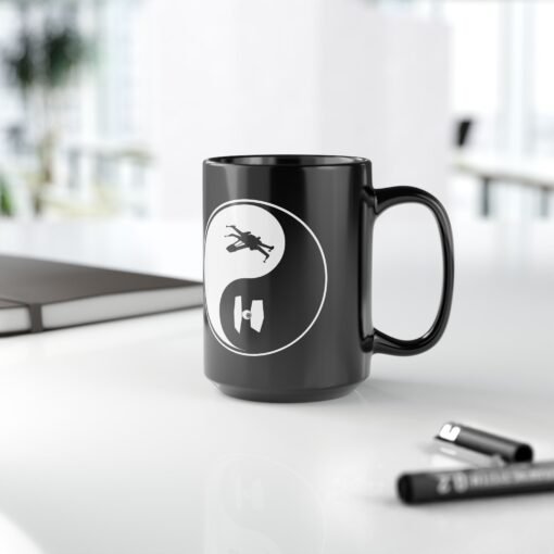 ☯️🚀 Balance of the Force Black Mug – Sip Between Light and Dark - Image 14