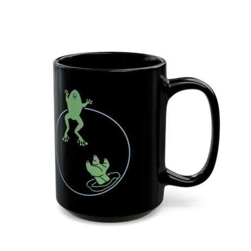 ☕🐸🌌 Reach for the Froggy Black Mug – Sip Like a Snack-Savvy Force User - Image 8