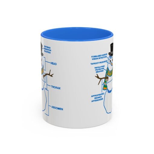 ☕ Snowman Anatomy Color Accent Mug – Sip with a Side of Snowman Science - Image 13