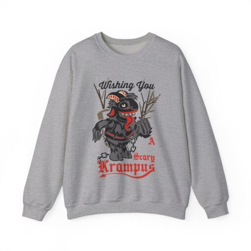 🎄👹 Wishing You a Scary Krampus Unisex Sweatshirt – Cozy Meets Creepy Christmas - Image 11