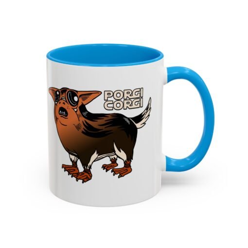 ☕🐶🐧✨ Porgi Corgi Color Accent Mug – Sip with Galactic Cuteness - Image 22