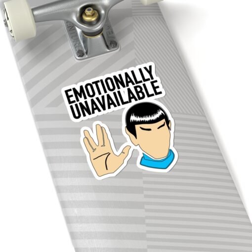 🖖😐 Emotionally Unavailable Indoor Sticker – Stick to Logic, Not Feelings - Image 2