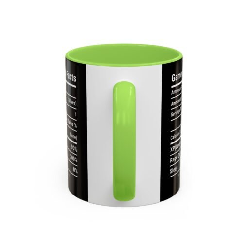 ☕🎮 Gamer Nutrition Facts Color Accent Mug – Fuel for Every Respawn - Image 4