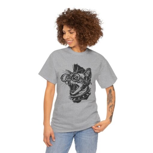 😼🎸 Punk Rock Cat Unisex T-Shirt – Feline With Attitude - Image 5