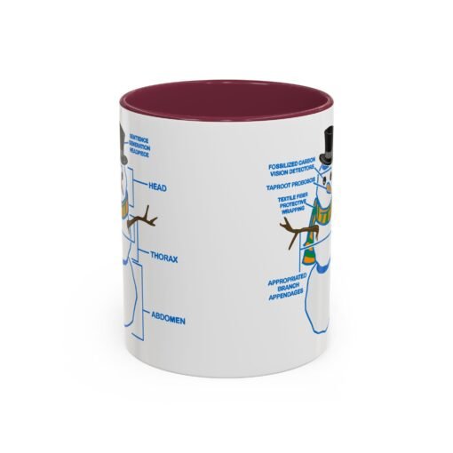☕ Snowman Anatomy Color Accent Mug – Sip with a Side of Snowman Science - Image 25