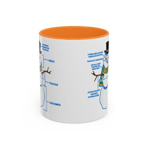 ☕ Snowman Anatomy Color Accent Mug – Sip with a Side of Snowman Science - Image 17