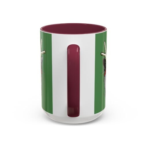 ☕🐱🦌 Rudolph the Reindeer Cat Color Accent Mug – Sip with Whiskers & Cheer - Image 59