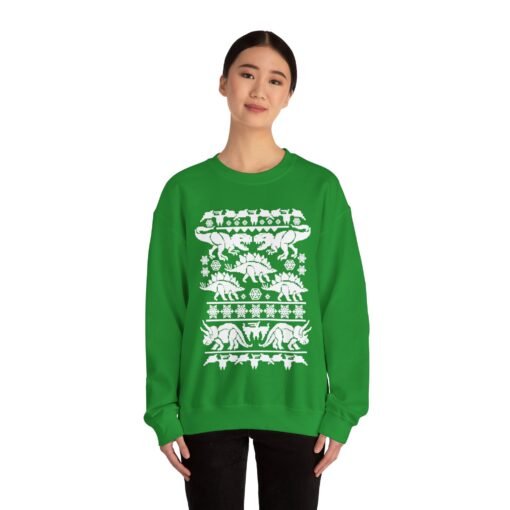 🦖🎄 Dino-Mite Christmas Unisex Sweatshirt – Ugly Sweater Style with Prehistoric Cheer - Image 4