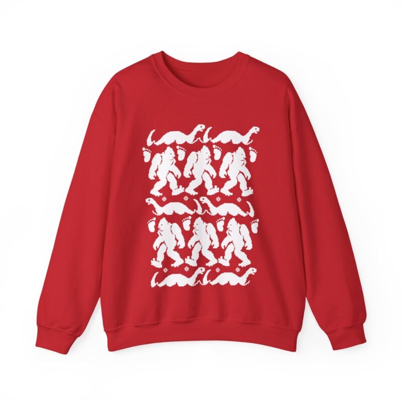 🦶🦕🎄 Bigfoot & Nessie Ugly Christmas Sweater – Mythical, Merry, and Totally Festive