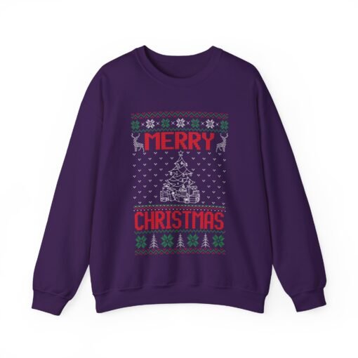 🎄✨ Merry Christmas Tree Unisex Sweatshirt – Classic Cheer in Ugly Sweater Style - Image 14
