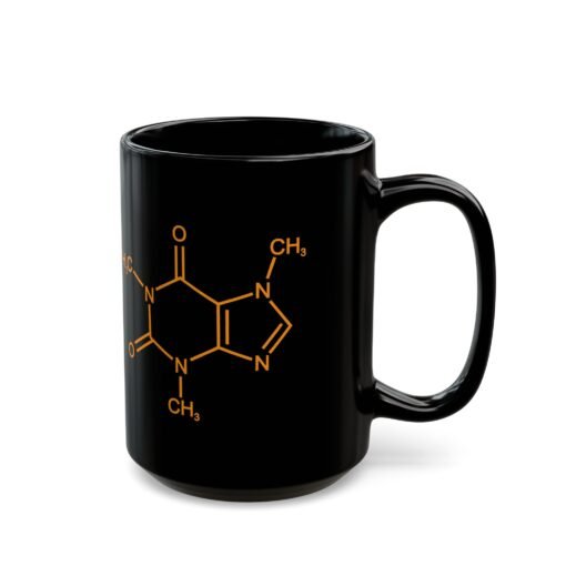 ☕ Caffeine Molecule Black Mug – Science in Every Sip - Image 8