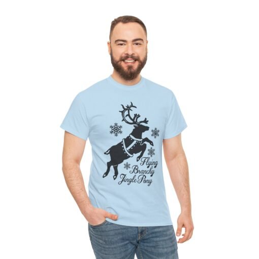 🦌✨ Flying Branchy Jingle Pony Unisex T-Shirt – Reindeer Ridiculousness at Its Finest - Image 4