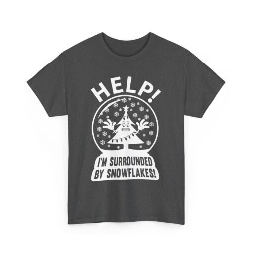 ❄️🎄😬 Help! I'm Surrounded By Snowflakes Unisex T-Shirt – Holiday Humor on Ice - Image 16