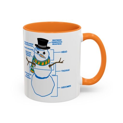 ☕ Snowman Anatomy Color Accent Mug – Sip with a Side of Snowman Science - Image 18