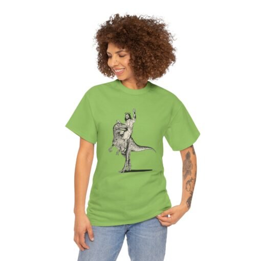 🦕✝️ Jesus Rides a Dinosaur Unisex T-Shirt – Prehistoric Praise & Holy Hilarity - Image 5