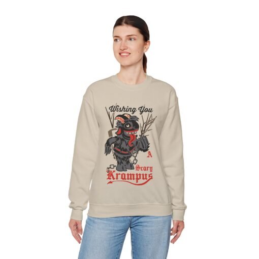 🎄👹 Wishing You a Scary Krampus Unisex Sweatshirt – Cozy Meets Creepy Christmas - Image 7