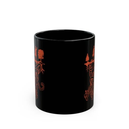 ☕👾🌌 Upside Down Black Mug – Welcome to the Other Side - Image 3