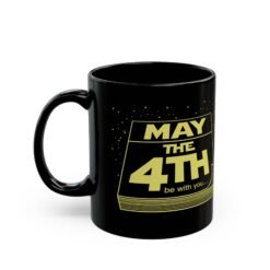 Alternative view of ☕📅🌌 May the 4th Be With You Black Mug – Sip Like It’s a Galactic Holiday