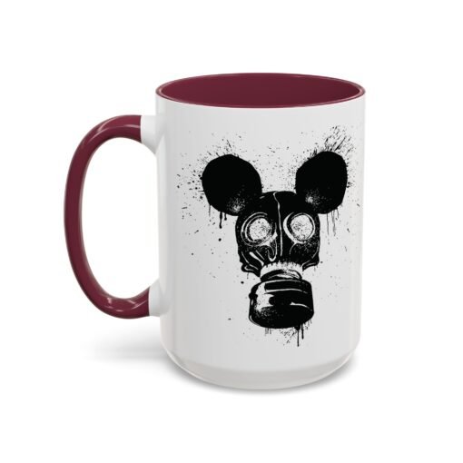 🐭☣️ Gas Mask Mouse Accent Mug – Sip with a Side of Strange - Image 76