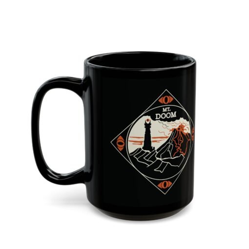 🔥 Mount Doom & Eye of Sauron Black Mug – Power in Every Sip - Image 8