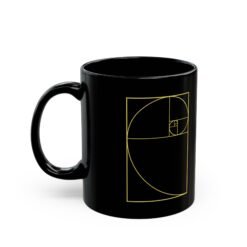 Alternative view of ☕ Golden Ratio Spiral Black Mug – Sip in Perfect Proportion