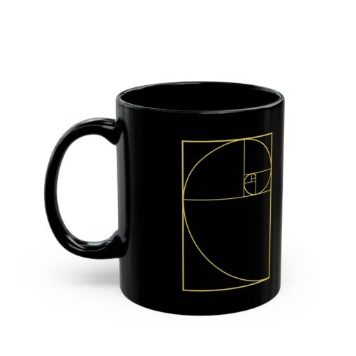 ☕ Golden Ratio Spiral Black Mug – Sip in Perfect Proportion - Image 2