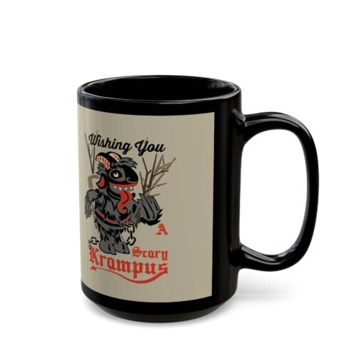 ☕ Wishing You a Scary Krampus Black Mug – Sip from the Naughty Side - Image 9